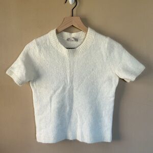 Everlane Alpaca Wool Blend Crewneck Sweater Top Ivory M